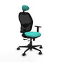 PIQUERAS Y CRESPO Silla de oficina Jorquera con mecanismo Sincro/Traslack Turquesa y Negro