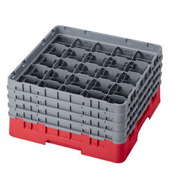 CAMBRO Cesta de lavado 25 comp. 4 alturas Rojo
