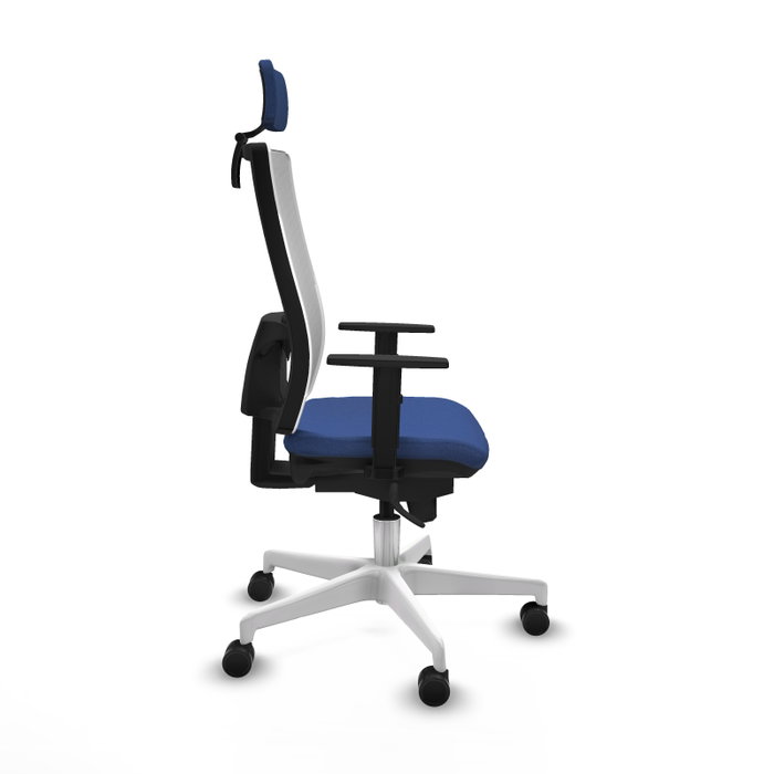 PIQUERAS Y CRESPO Silla de oficina Horna con mecanismo Sincro, Azul marino y Blanco PIQUERAS Y CRESPO Silla de oficina Horna con mecanismo Sincro, Azul marino y Blanco