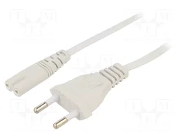 AKYGA Cable de Alimentación H03VV-F 2x0,5mm2 con Enchufe CEE 7/16 y Conector IEC C7 Hembra
