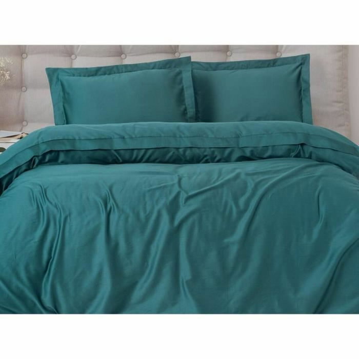 Aucune Juego de cama Azul de 100% algodón satén con funda nórdica y 2 fundas de almohada