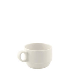 Summa Taza de Café Apilable 14 cl, Vitroporcelana Color Marfil, 7 cm de Diámetro x 5.5 cm de Alto (Set de 6)