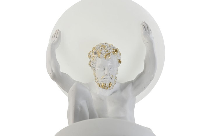 DKD Home Decor Lámpara de sobremesa Atlas Blanco y Dorado
