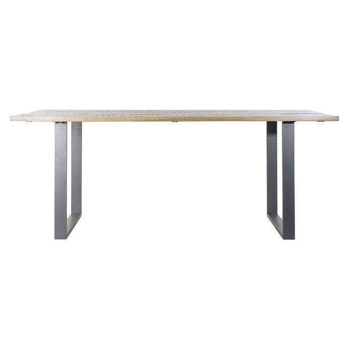 DKD Home Decor Mesa Comedor Vintage Mango Metal Natural Negro 100 x 76 x 200 cm