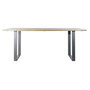 DKD Home Decor Mesa Comedor Vintage Mango Metal Natural Negro 100 x 76 x 200 cm