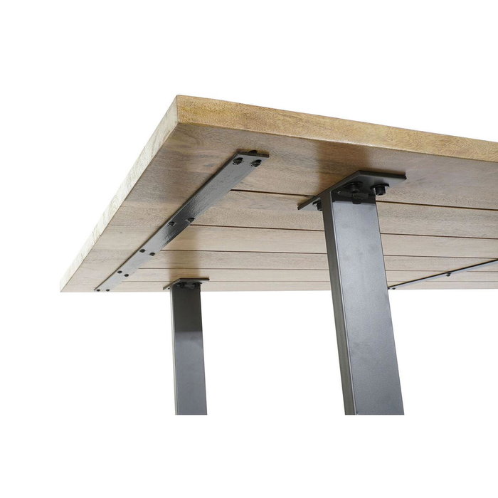 DKD Home Decor Mesa Comedor Vintage Mango Metal Natural Negro 100 x 76 x 200 cm