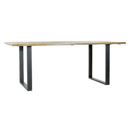 DKD Home Decor Mesa Comedor Vintage Mango Metal Natural Negro 100 x 76 x 200 cm