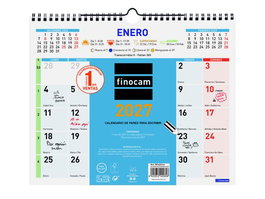 Finocam Calendario de Pared Mensual 2027 para Escribir 300x247 mm