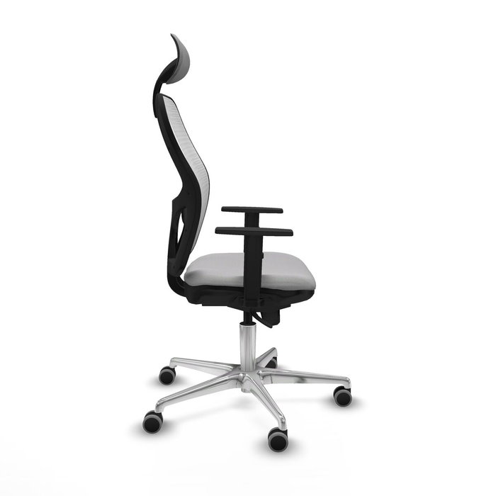 PIQUERAS Y CRESPO Silla de oficina Jorquera con mecanismo Sincro, Gris claro y Blanco