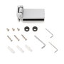 Emuca Bisagra para puerta de cristal con embellecedor, bisagra horizontal con pala de 40mm, para puerta de 8-12mm, aluminio y acero, gris metalizado