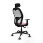 PIQUERAS Y CRESPO Silla de oficina Jorquera Rosa y Blanco con mecanismo Sincro/Traslack