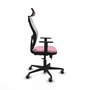 PIQUERAS Y CRESPO Silla de oficina Jorquera Rosa y Blanco con mecanismo Sincro/Traslack