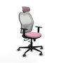 PIQUERAS Y CRESPO Silla de oficina Jorquera Rosa y Blanco con mecanismo Sincro/Traslack
