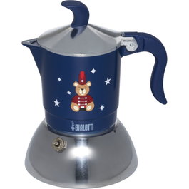 Bialetti Fiammetta 2TZ Blue Orsetto Induction, Cafetera espresso para 2 tazas, Azul / Plata
