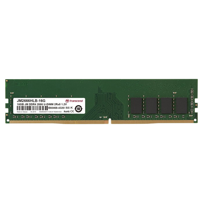Transcend JM2666HLB-16G Memoria RAM DDR4 de 16GB (2x8GB) 2666MHz CL19 para PC/Servidor