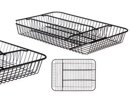 Kinvara Cubertero Metálico Negro 4 Huecos 26x5.5x35.5 cm (Set de 6)