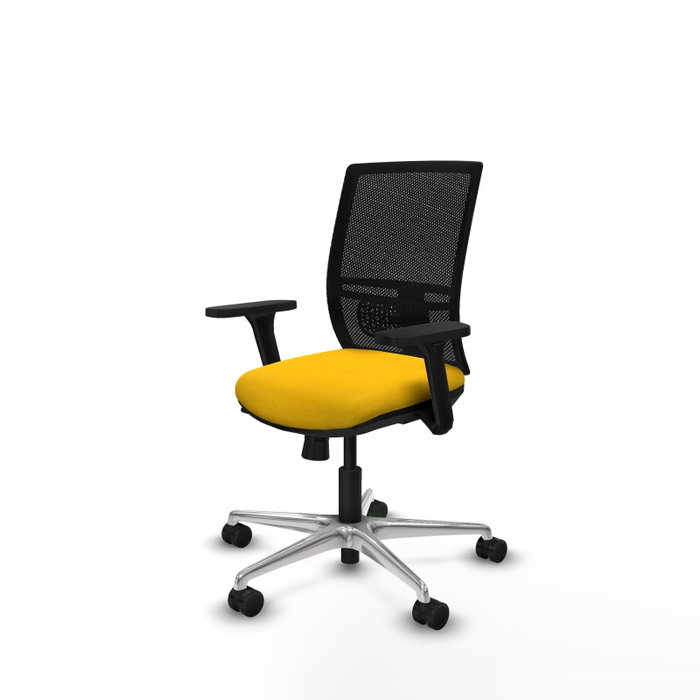 PIQUERAS Y CRESPO Silla de oficina Yunquera con mecanismo Sincro/Traslack, Amarillo y Negro