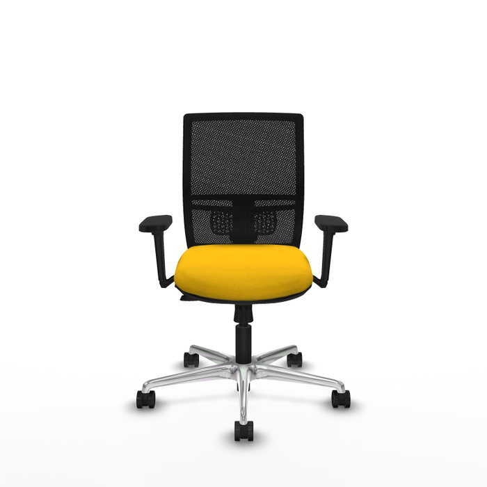 PIQUERAS Y CRESPO Silla de oficina Yunquera con mecanismo Sincro/Traslack, Amarillo y Negro