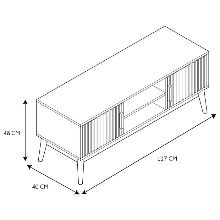 Home Deco Factory Mueble TV Natural 117x40 cm h.48 cm