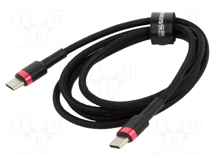 Baseus Cafule Cable USB-C a USB-C 60W, 2m, negro y rojo Baseus Cafule Cable USB-C a USB-C 60W, 2m, negro y rojo