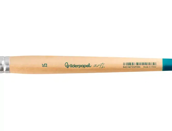 Liderpapel Pincel nº 15 Punta Filbert Lengua de Gato Pelo Sintético para Acrílica y Acuarela