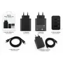 Generico Cargador rápido 65W PD 3 puertos (2 USB-C + 1 USB-A) Negro