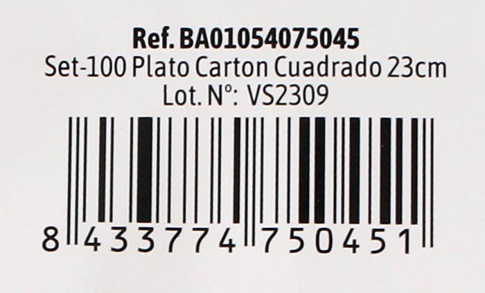 Algon Set 100 Platos Cartón Cuadrados L/Soja 23 cm (10 Unidades) Algon Set 100 Platos Cartón Cuadrados L/Soja 23 cm (10 Unidades)