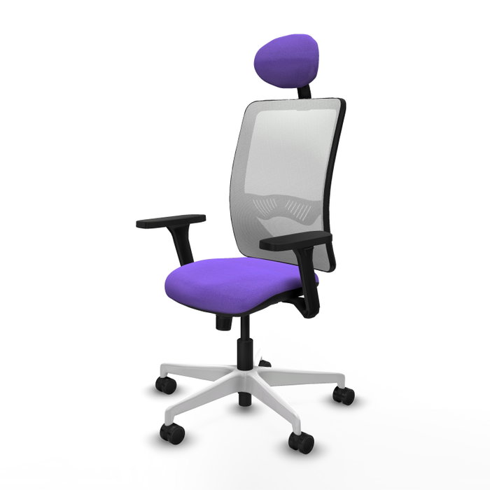 PIQUERAS Y CRESPO Silla de oficina Zulema Lila y Blanco con mecanismo Sincro PIQUERAS Y CRESPO Silla de oficina Zulema Lila y Blanco con mecanismo Sincro