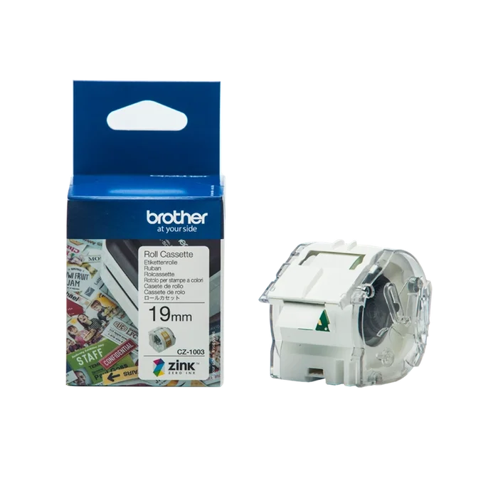 Brother CZ-1003 Rollo de etiquetas de color 19mm x 5m Blanco