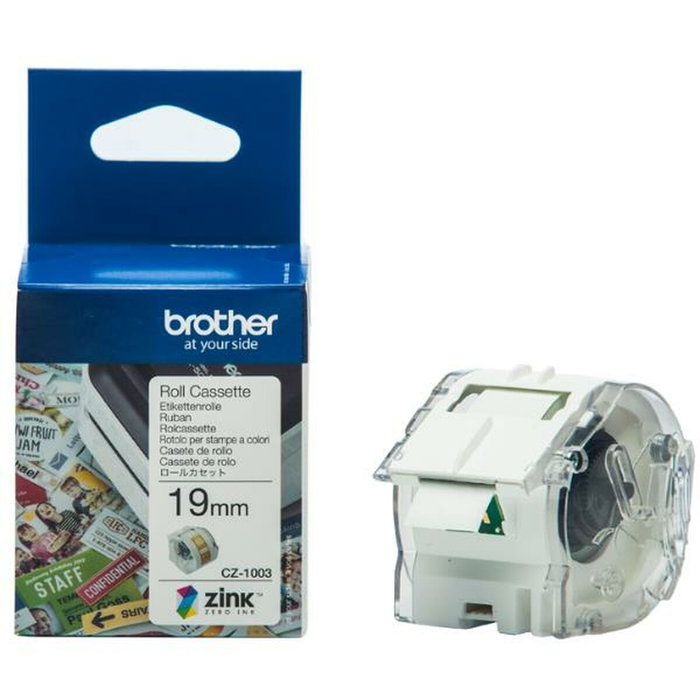 Brother CZ-1003 Rollo de Etiquetas Blanco 19mm x 5m
