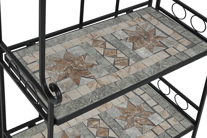 DKD Home Decor Estanteria Terraza Y Jardin Multicolor Negro 31.5 x 117 x 58 cm Forja Ceramica