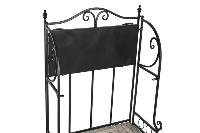 DKD Home Decor Estanteria Terraza Y Jardin Multicolor Negro 31.5 x 117 x 58 cm Forja Ceramica