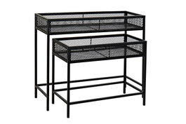 DKD Home Decor Set de 2 Maceteros Metálicos Negros Carter 20