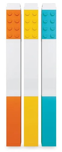 LEGO Blíster 4 subrayadores de gel Amarillo, Naranja, Azul