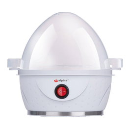 Alpina Cocedor de Huevos 320 - 380 W, Capacidad para 7 Huevos con Bandeja Extraíble, Taza Medidora y Perforador