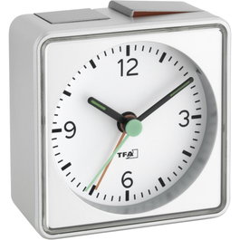 Tfa TFA 60.1013.54 PUSH despertador electrónico analógico Plata