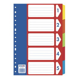 Separadores Dohe Carton Colores Fº 5 Pestañas 16 Taladros