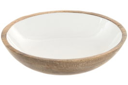 DKD Home Decor Ensaladera de Mango National White Blanco
