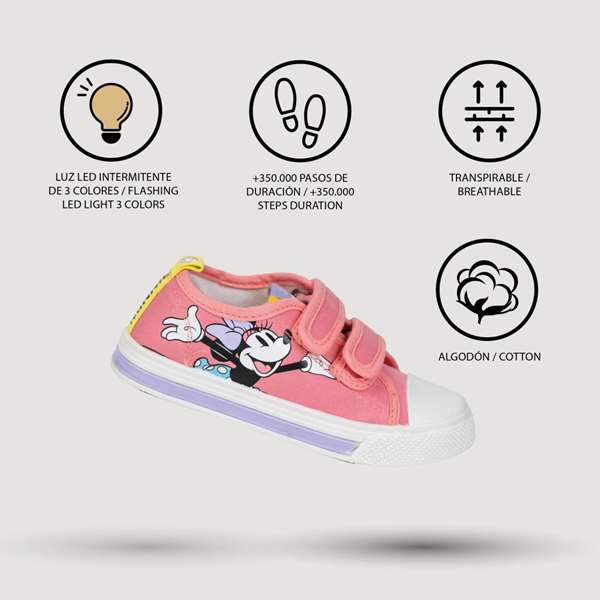 Cerdá Zapatilla Loneta Minnie T026 Talla 26 con Luces y Suela PVC Cerdá Zapatilla Loneta Minnie T026 Talla 26 con Luces y Suela PVC