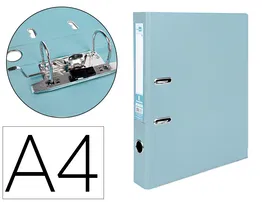 Liderpapel Archivador de Palanca A4 Documenta Forrado PVC con Rado Lomo 52mm Gris Compresor Metálico