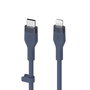 Belkin CAA009BT1MBL Cable USB-C a Lightning de silicona flexible de 1 metro para iPhone/iPad, color azul