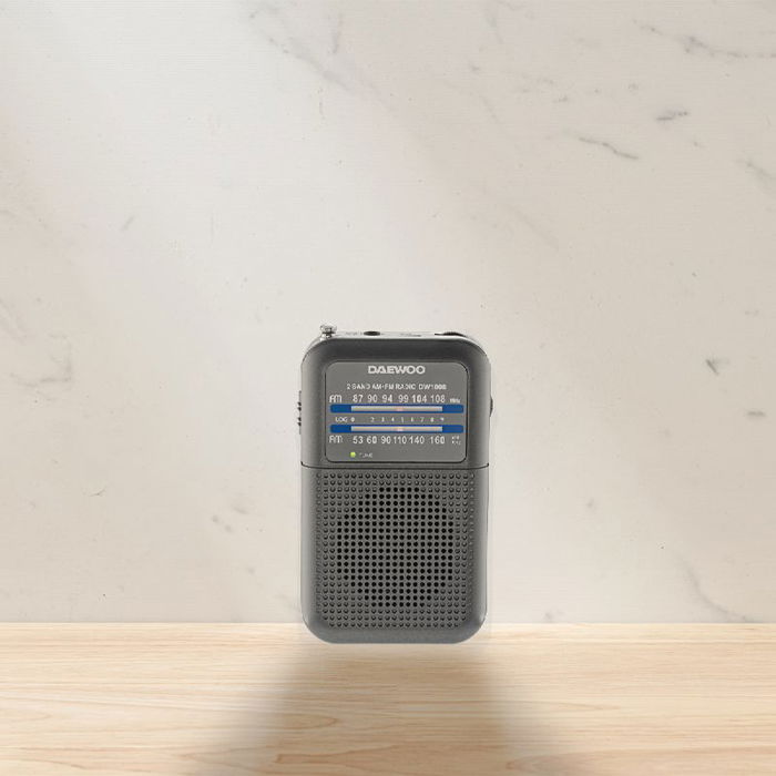 Daewoo Radio Portátil AM/FM, Gris
