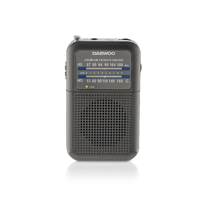 Daewoo Radio Portátil AM/FM, Gris