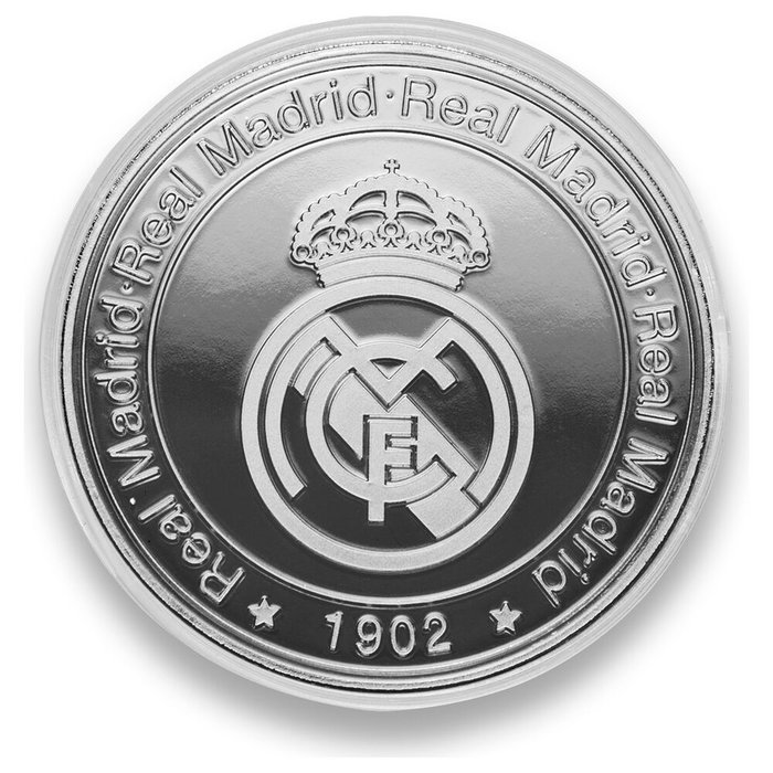 REAL MADRID Moneda Oficial Hala Madrid Coleccionista en Cápsula Acrílica - Acabado Níquel