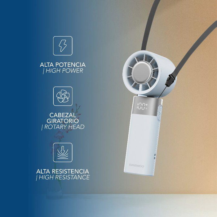 Daewoo DW9013 Ventilador de Mano Portátil Blanco