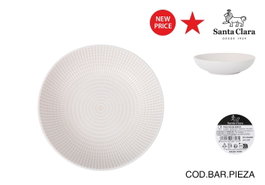La Mediterranea Plato Hondo Arosa Ivory Ø20 cm, Plato Sopa o Postre, Vajilla, Colección S. Clara (12 Unidades)