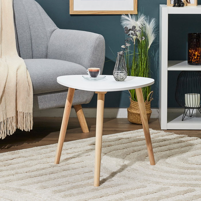 Home Deco Factory Mesa Auxiliar Shelly Blanca