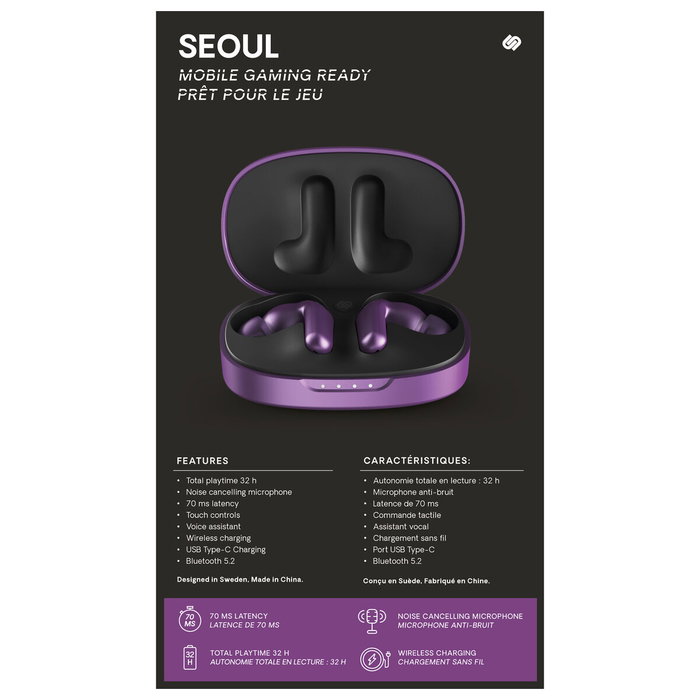 Urbanista auriculares True Wireless Seoul Gaming vivid purple