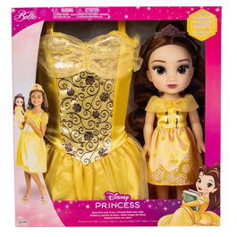 JAKKS PACIFIC Muñeca Bella + Disfraz La Bella y la Bestia Disney 38cm Disfraz 4-7 años