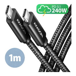 Axagon BUCM2-CM10AB Cable USB-C a USB-C 2.0, 1 m, 240 W, Negro
